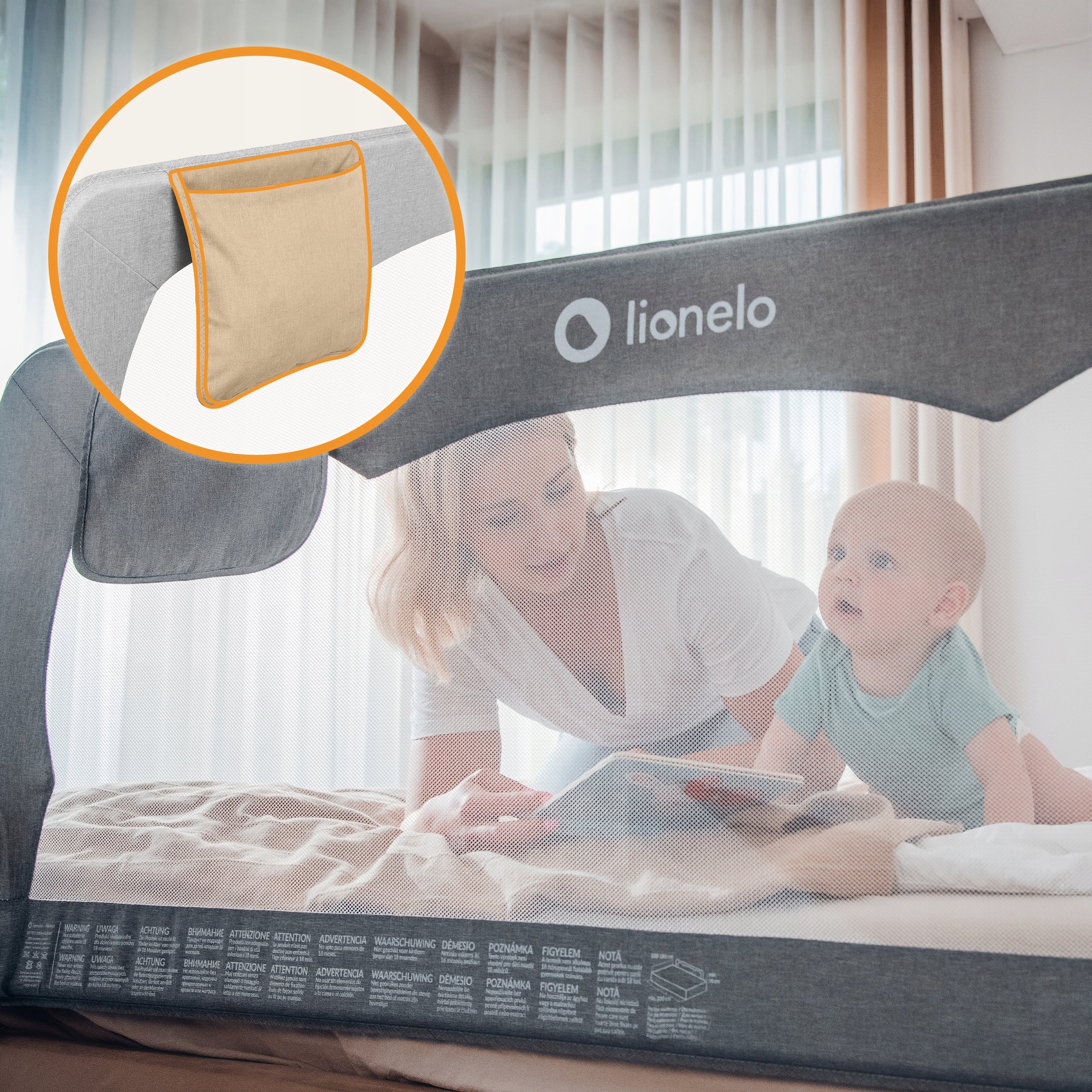 2x Safety barrier for bed HIGH 150x66cm Lionelo Hanna Manufacturer code LIONELO HANNA