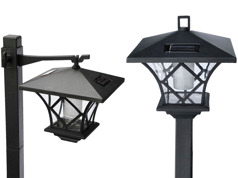 2x Solar Garden Lamp LED Lantern Lamp 150 cm Decorative Punched Post Number of pieces 2 pcs