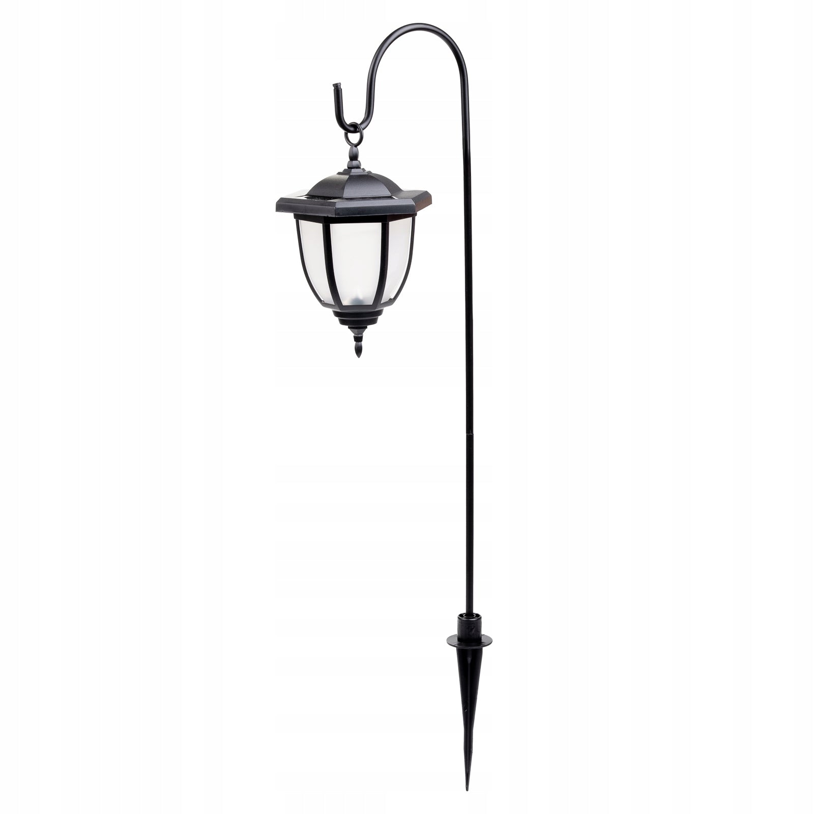 2x Solar Garden Lamp LED Lantern Outdoor Decorative Punched Post Packaging status original