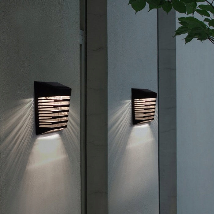 2x Solar LED Facade Outdoor Wall Lamp Power 1.6 W