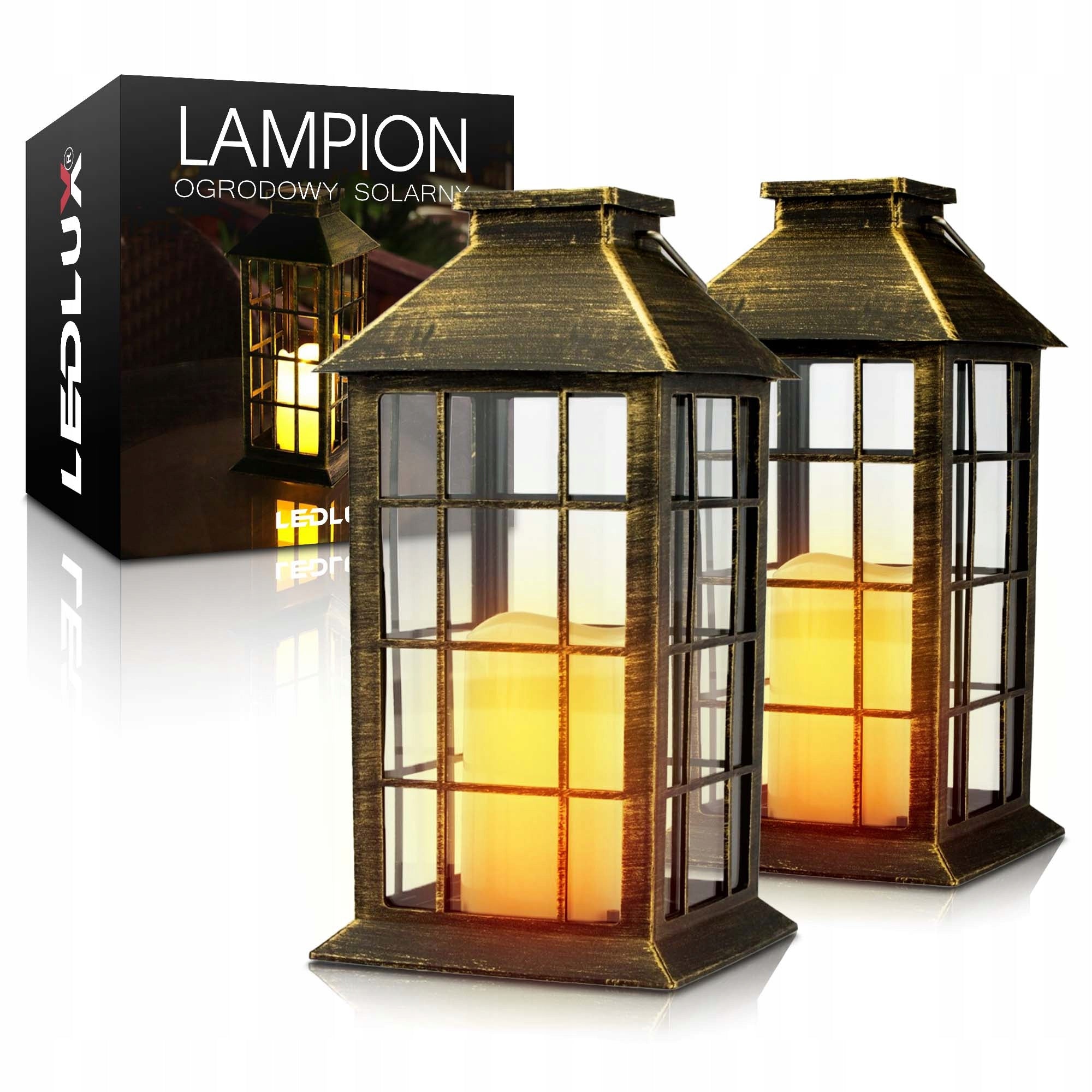 2x Solar Lamp Garden Lantern LED SOLAR Lantern Snitch
