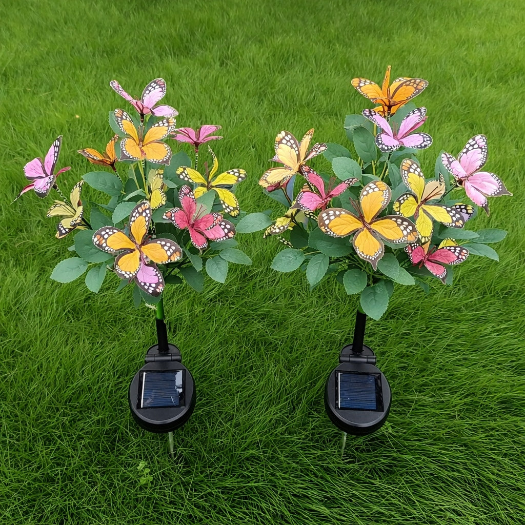 2x Solar Lamp LED Punched Butterflies Garden Decoration Butterfly LED Lights Brand SuperLED