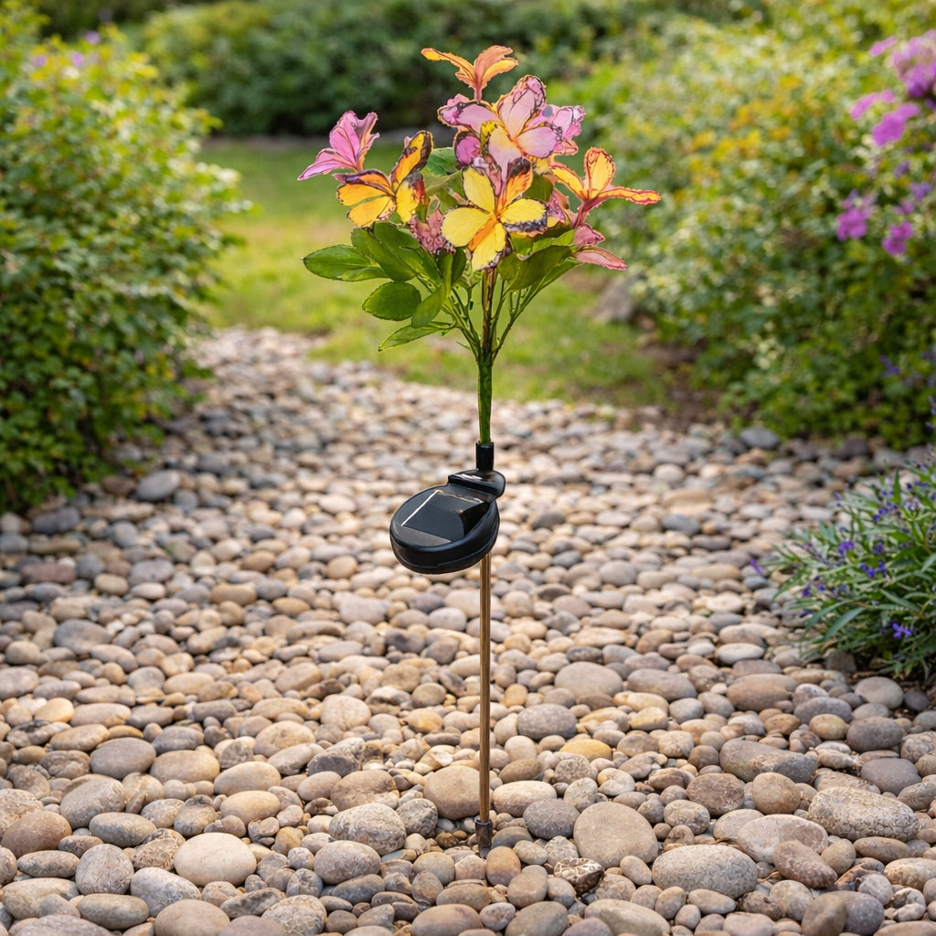 2x Solar Lamp LED Punched Butterflies Garden Decoration Butterfly LED Lights Manufacturer code 5333