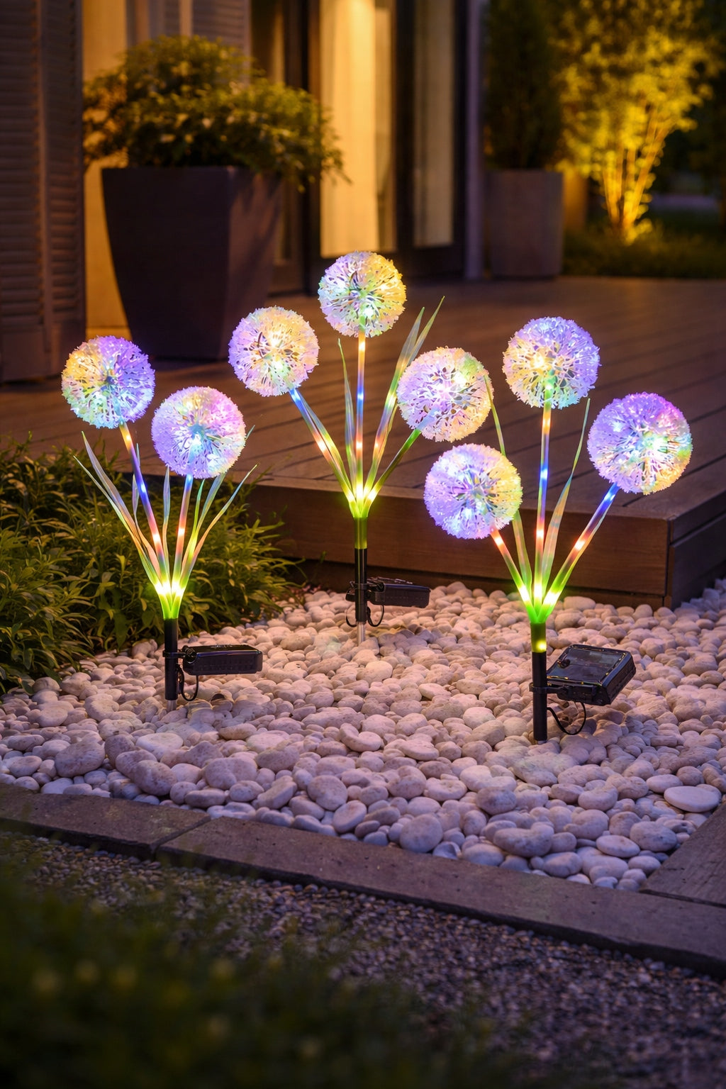 2x Solar Lamp Punched LED Dandelion RGB Garden Decoration Manufacturer code 5332
