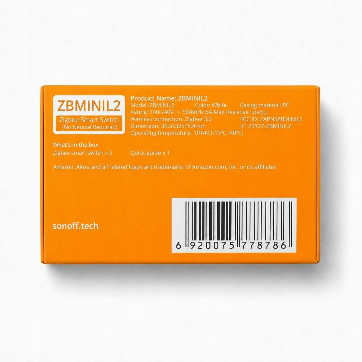 2x Sonoff ZBMINIL2 (without N) Alexa Google ZigBee Relay Manufacturer code ZBMINIL2