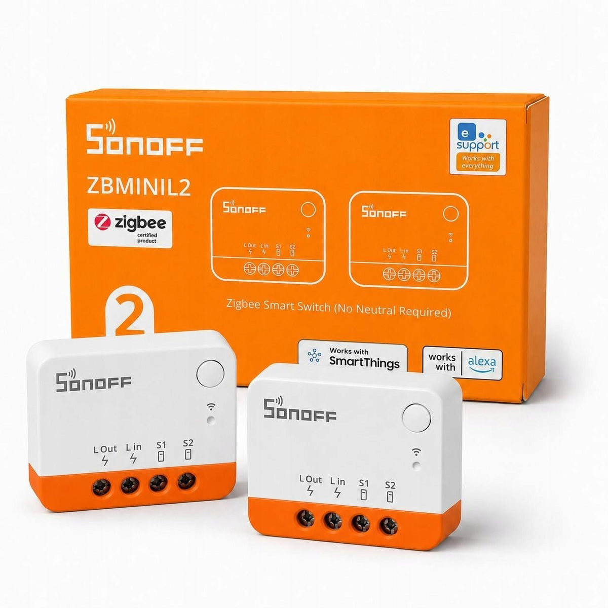 2x Sonoff ZBMINIL2 (without N) Alexa Google ZigBee Relay
