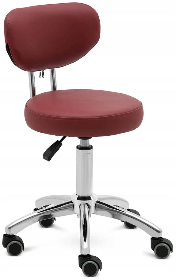 2x Swivel cosmetic chair with backrest on wheels 46-60 cm ASCONA - boron