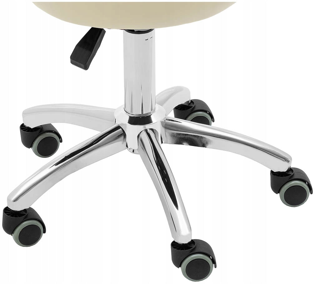 2x Swivel cosmetic chair with backrest on wheels 46-60 cm ASCONA - cie Brand Physa