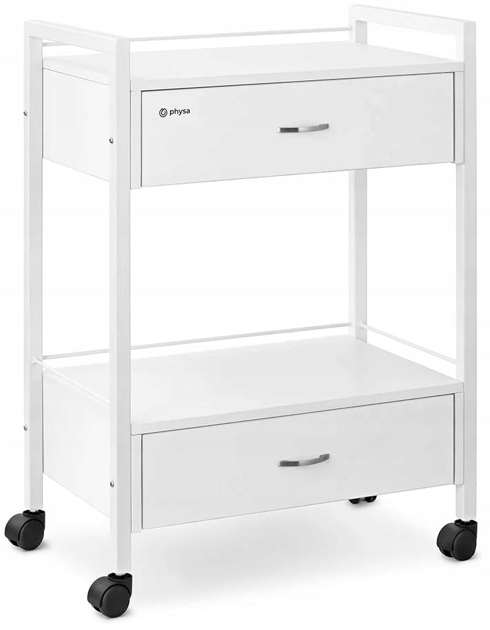 2x Trolley hairdresser cosmetic helper 2 drawers 2 shelves 62.5 x 40 x 85.