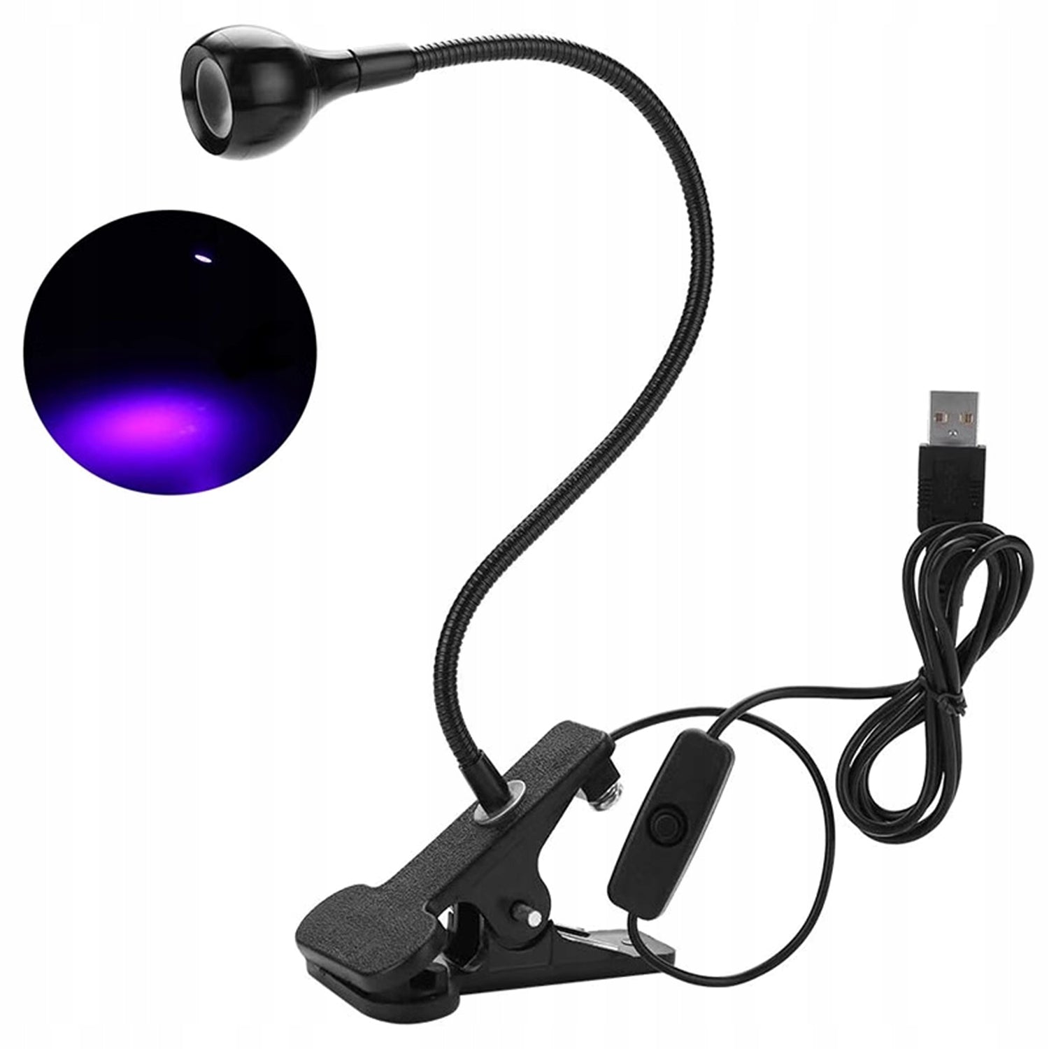 2x Uv 5w Black Lamp with Sensor for Curing Varnishes and Gels Model 5W