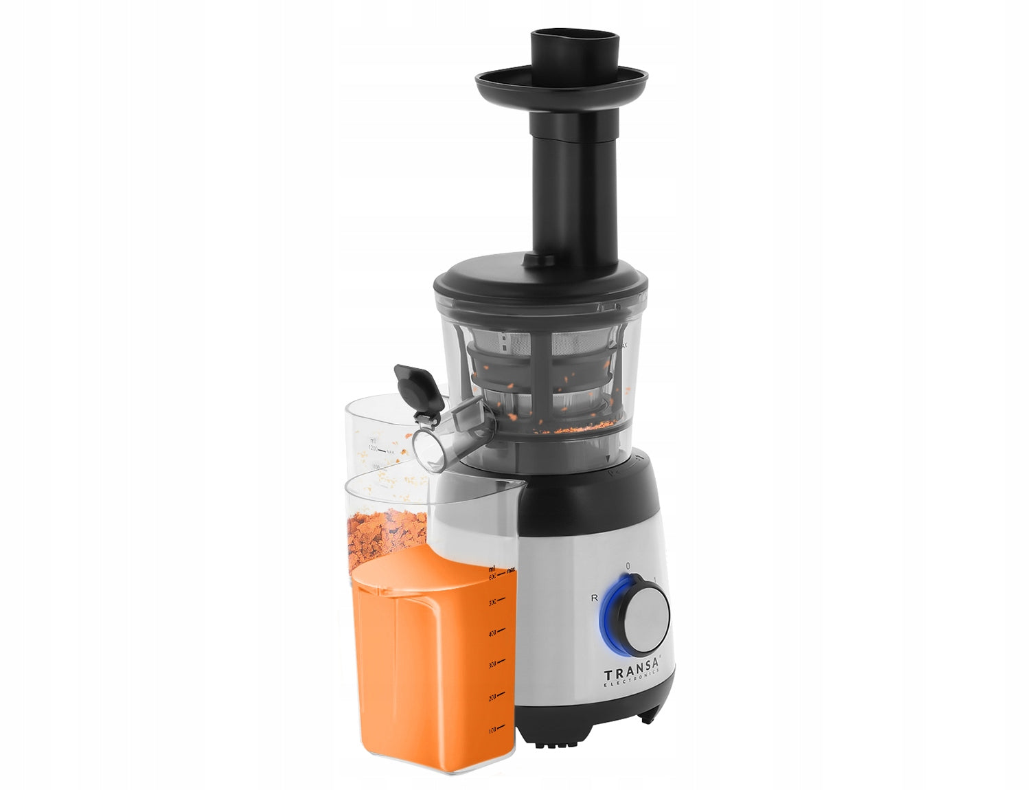 2x Vertical Slow Juicer Transa Electronics Juicewell 400 W Dominant color silver/gray