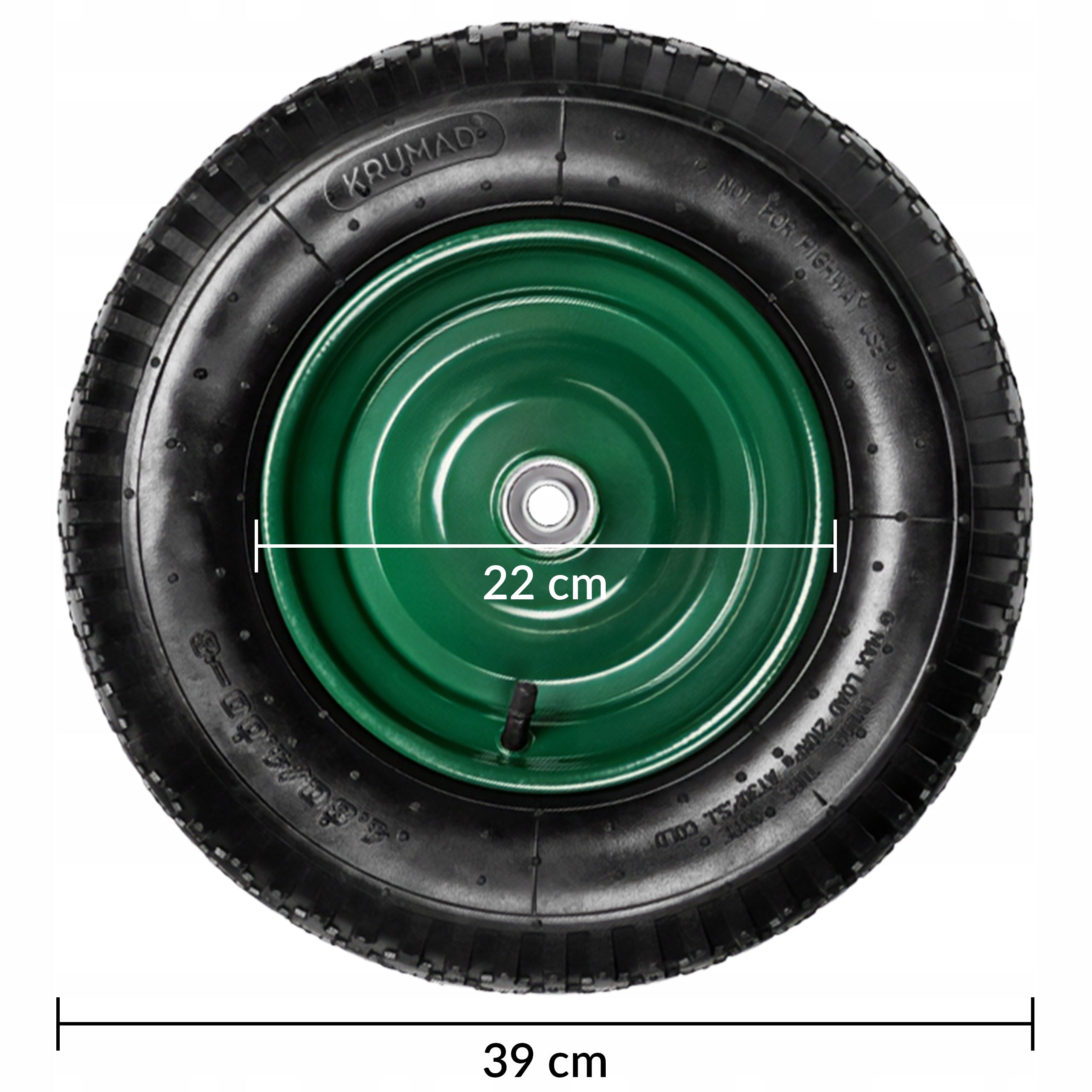 2x WHEEL FOR WHEELBARROW STRONG WITH INNER TUBE PUMPED 4.80/4.00-8 + AXLE Packaging status original