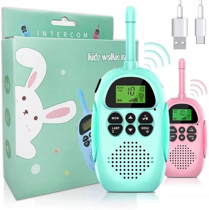 2x Walkie Talkie Two-Way Radio LED Flashlight Walkie Talkie LARGE RANGE FOR KIDS