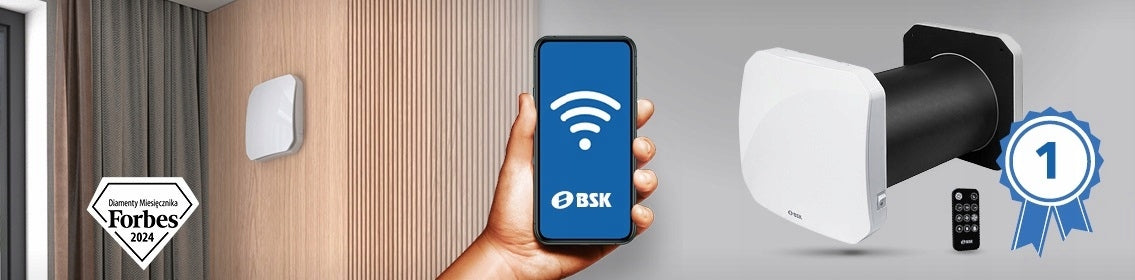 2x Wall recuperator Bsk Zephyr 160 Humidity Sensor Remote Control 60m3 H Wifi Brand BSK