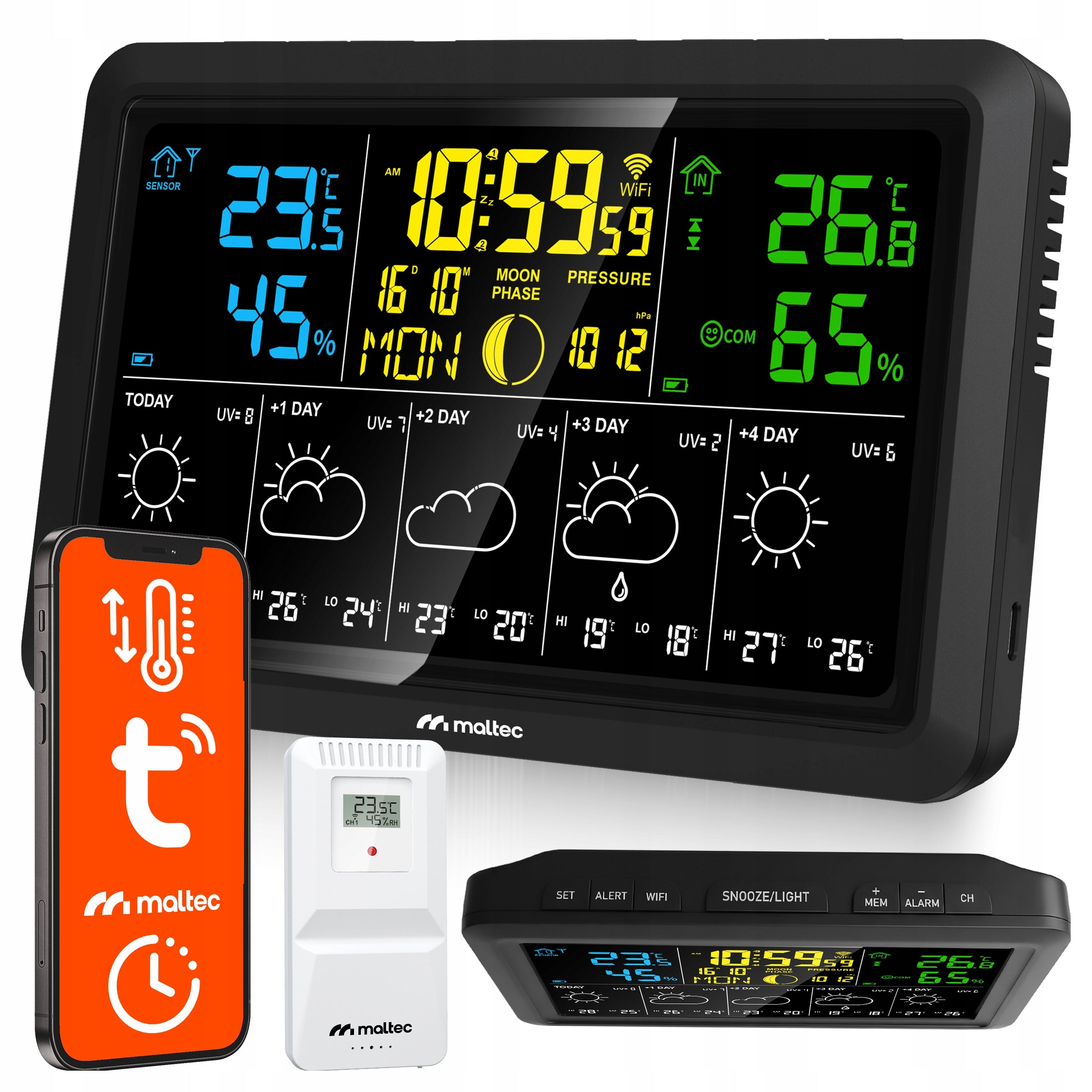 2x Weather Station Wifi Wireless Thermometer Barometer Application Sensor