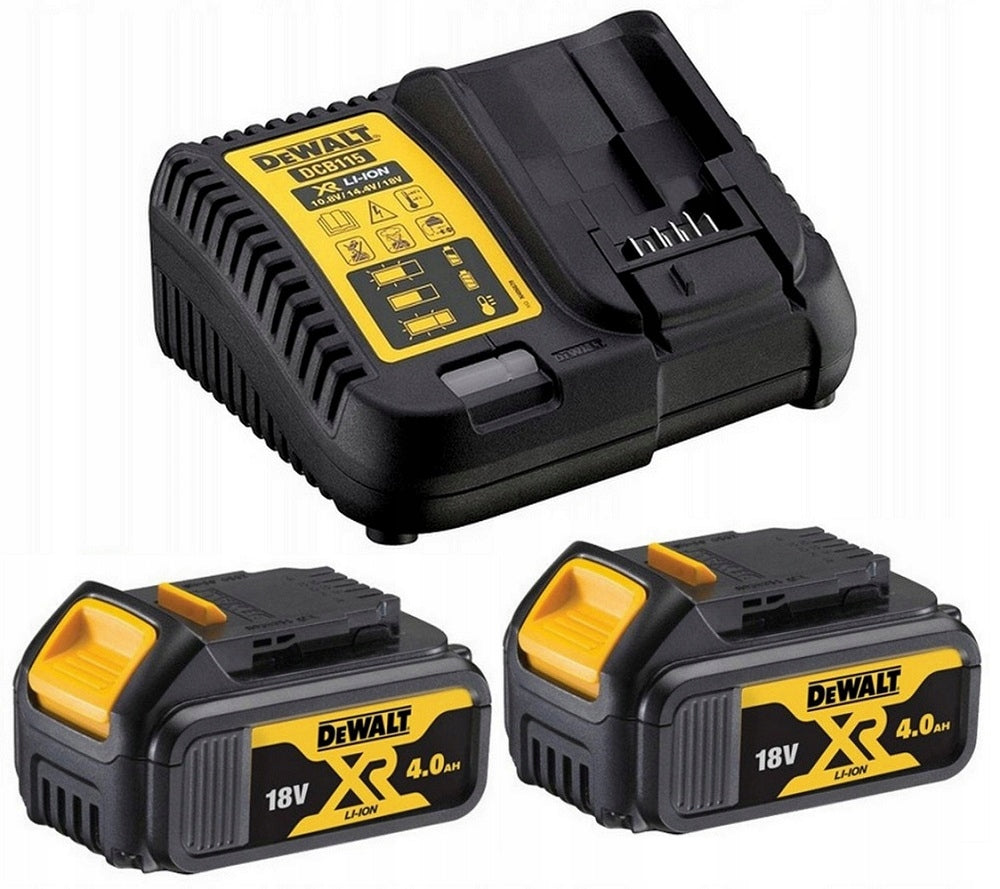2x battery 18V DCB182 + charger DCB1104 M2 DeWALT
