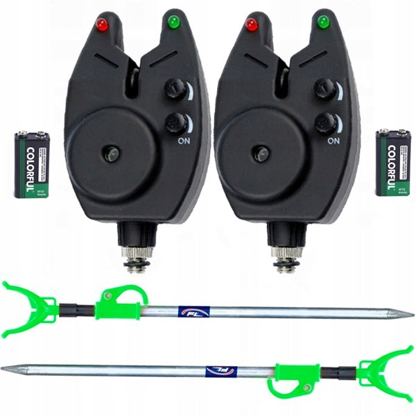 2x carp bite beacon + 2x KICKSTAND +FREEBIE !