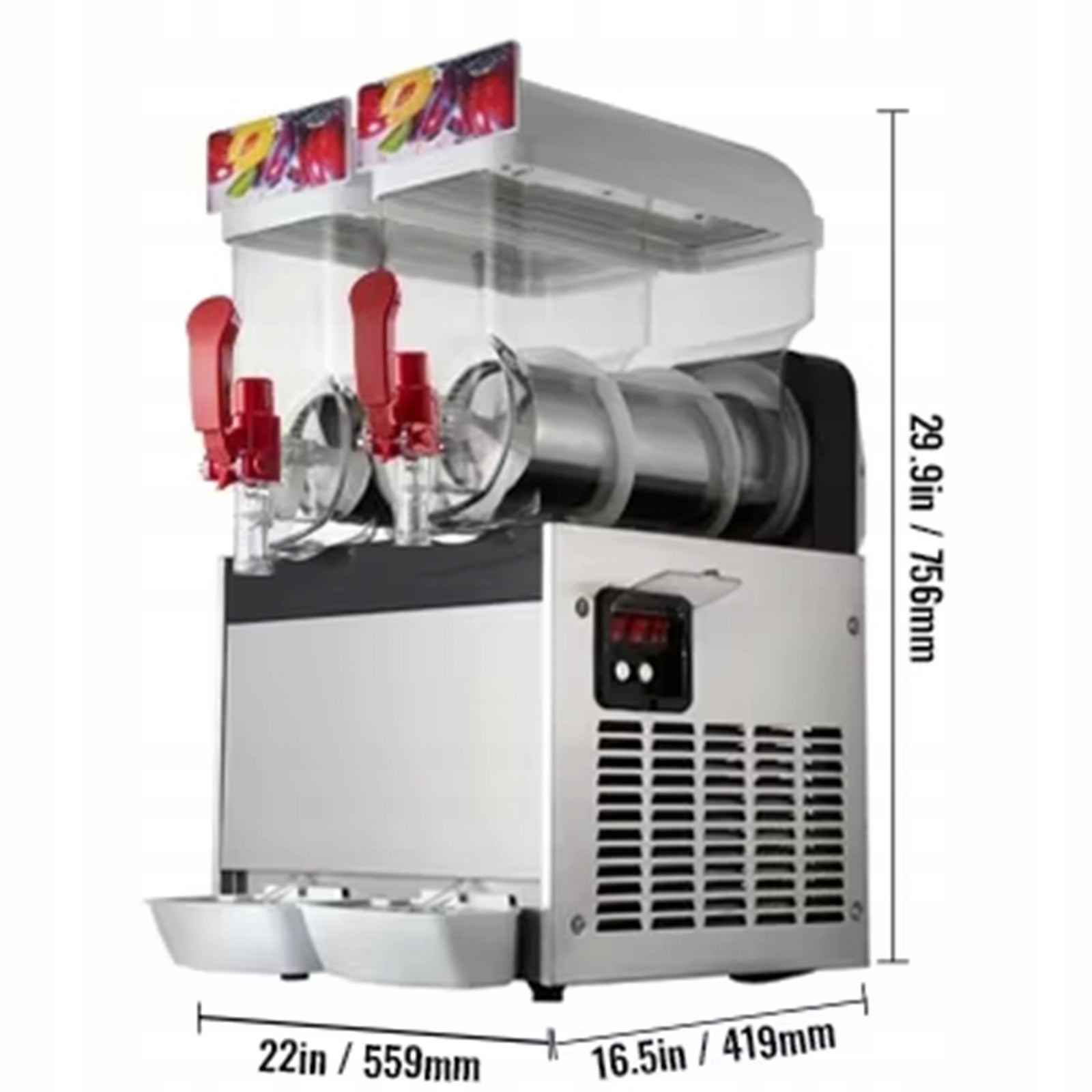 2x15L Frozen Slushie and Smoothie Machine Commercial Frozen Drink Machine Packaging status original