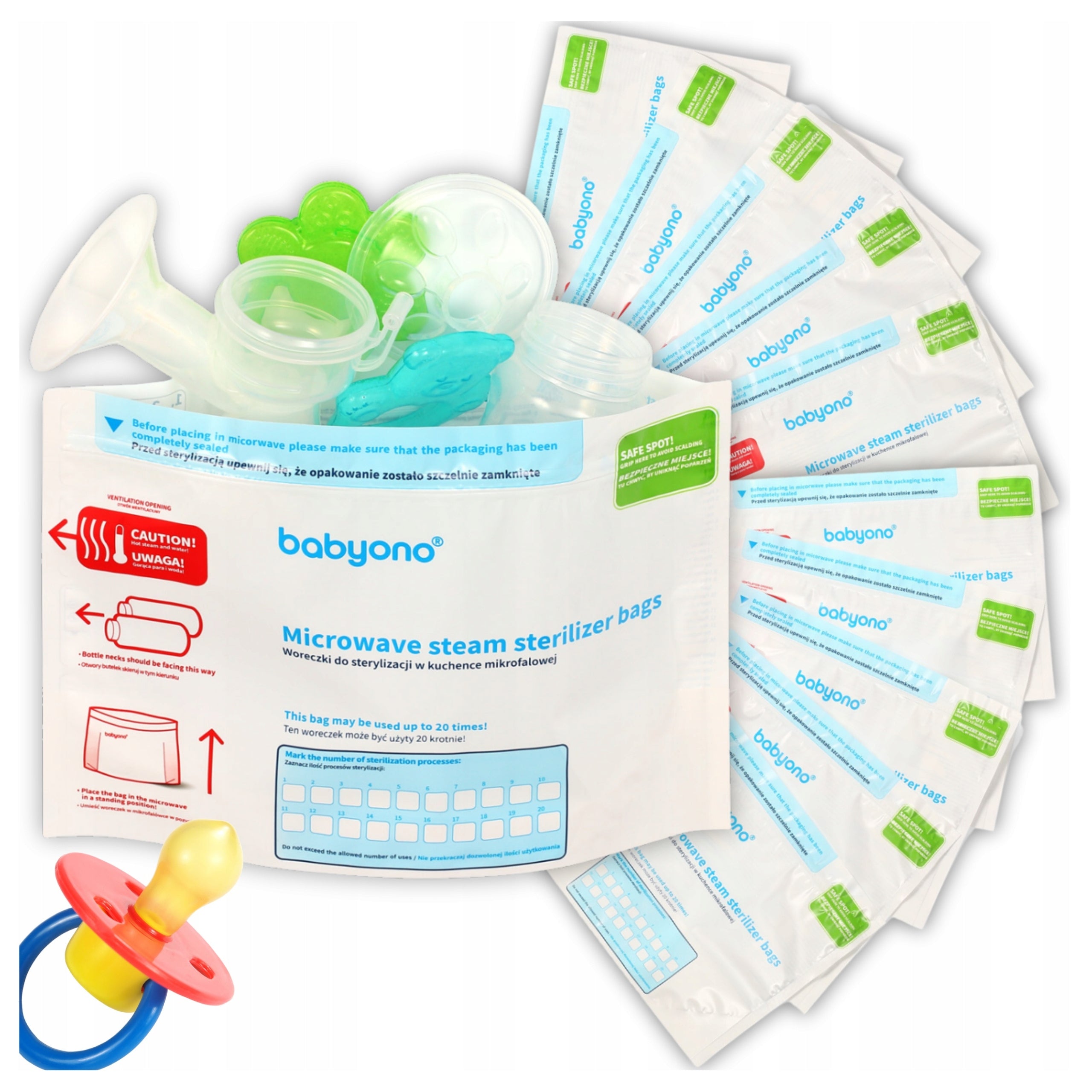 2x5pcs Microwave Sterilization Pouches for Teat Bottles