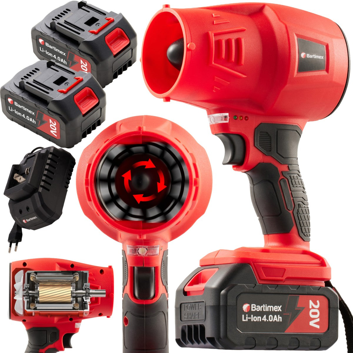 2xAKU 20V High Efficiency TURBO JET Cordless Handheld Garden Blower