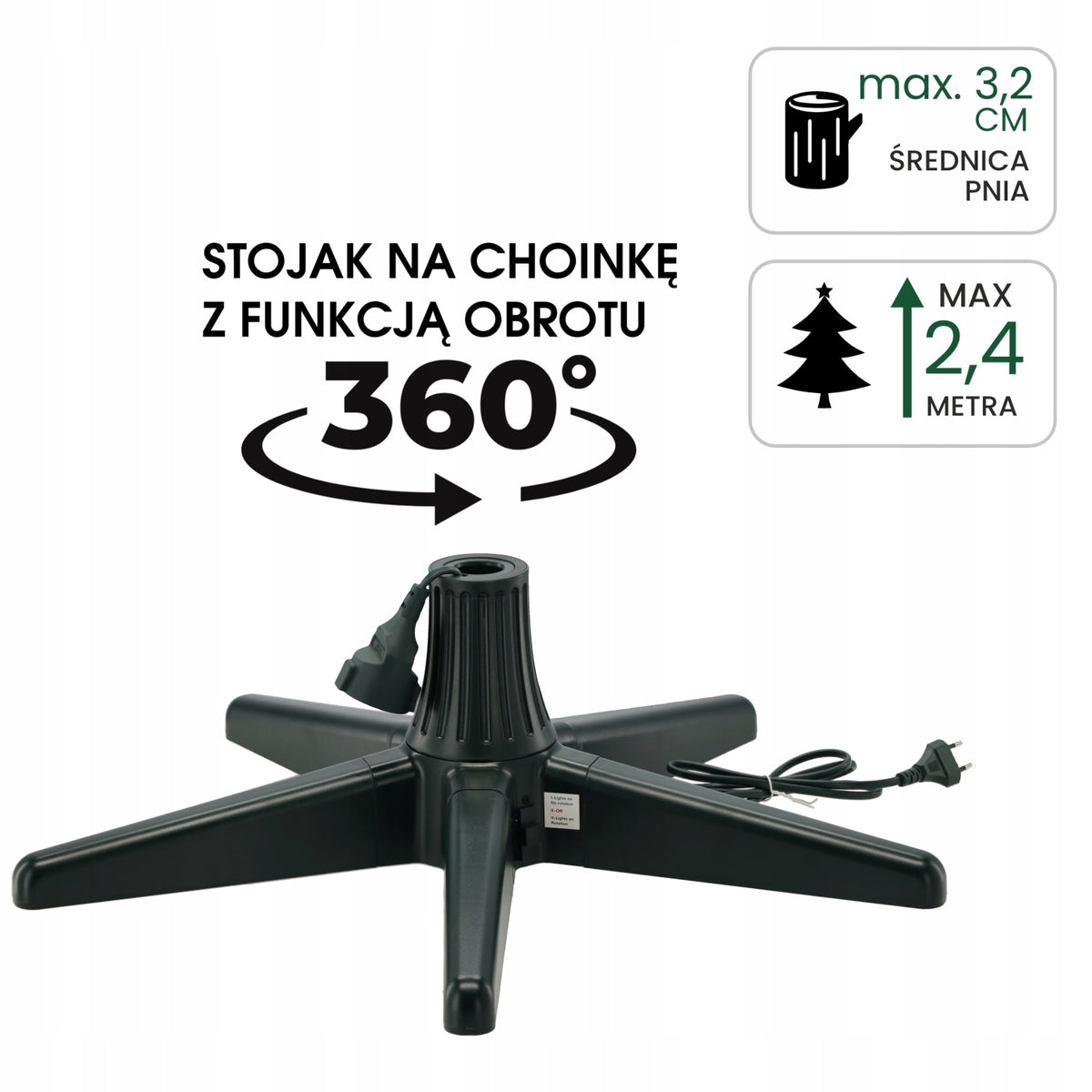 3,2 CM SWIVEL CHRISTMAS TREE STAND WITH 360 DEGREE ADJUSTMENT