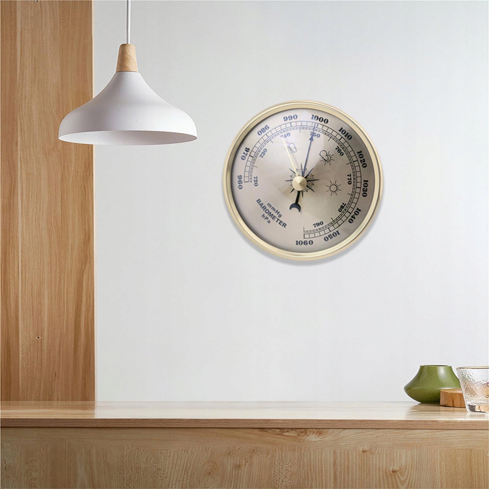 3.Hpa Aneroid Barometer Wall Hanging Metal Frame Round Dial Brand no brand