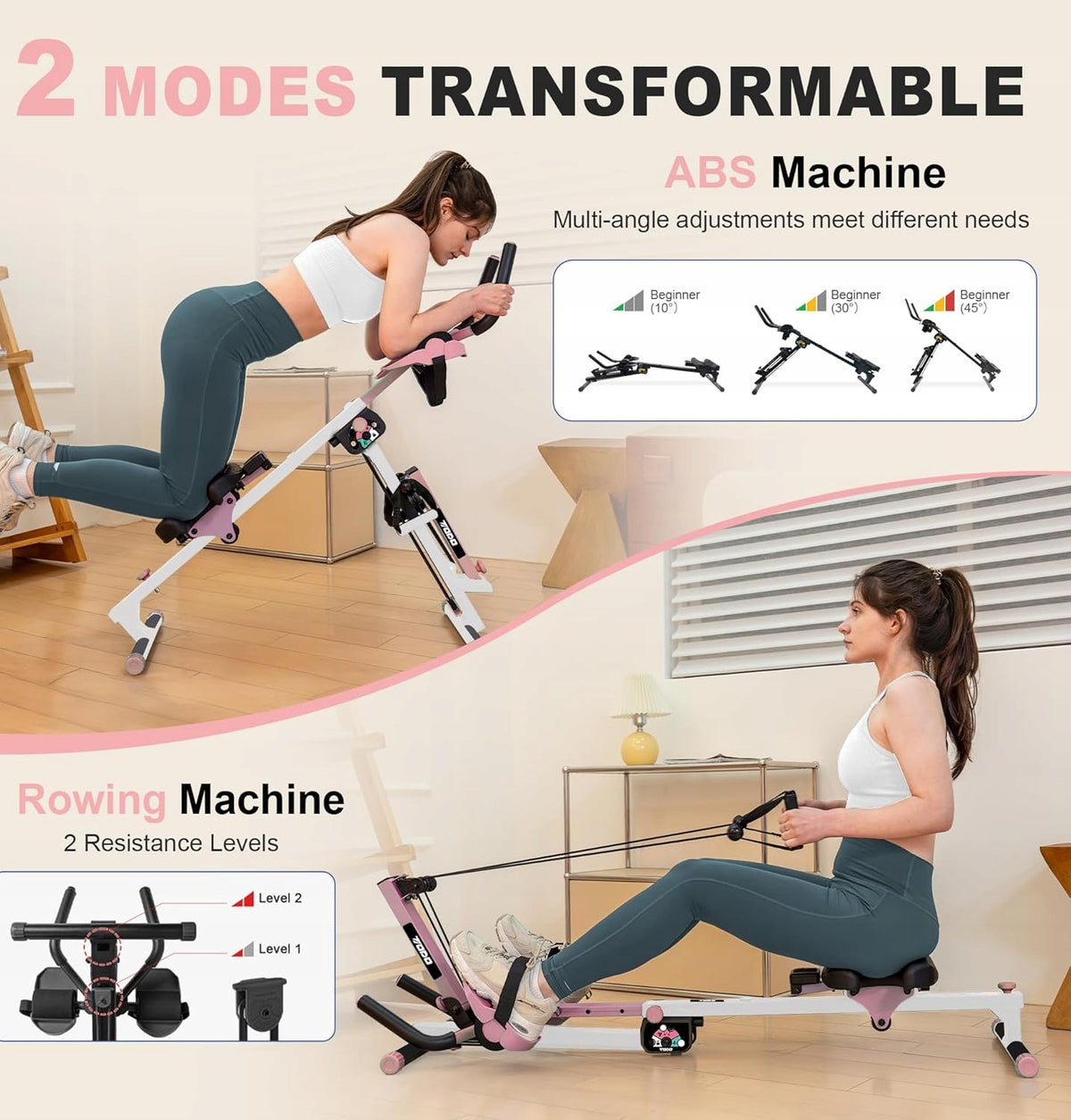3-IN-1 HOUSEHOLD ROWING MACHINE FOLDABLE WITH LCD ABDOMINAL AND WHOLE BODY TRAINING 120 KG Manufacturer code wioslarz14