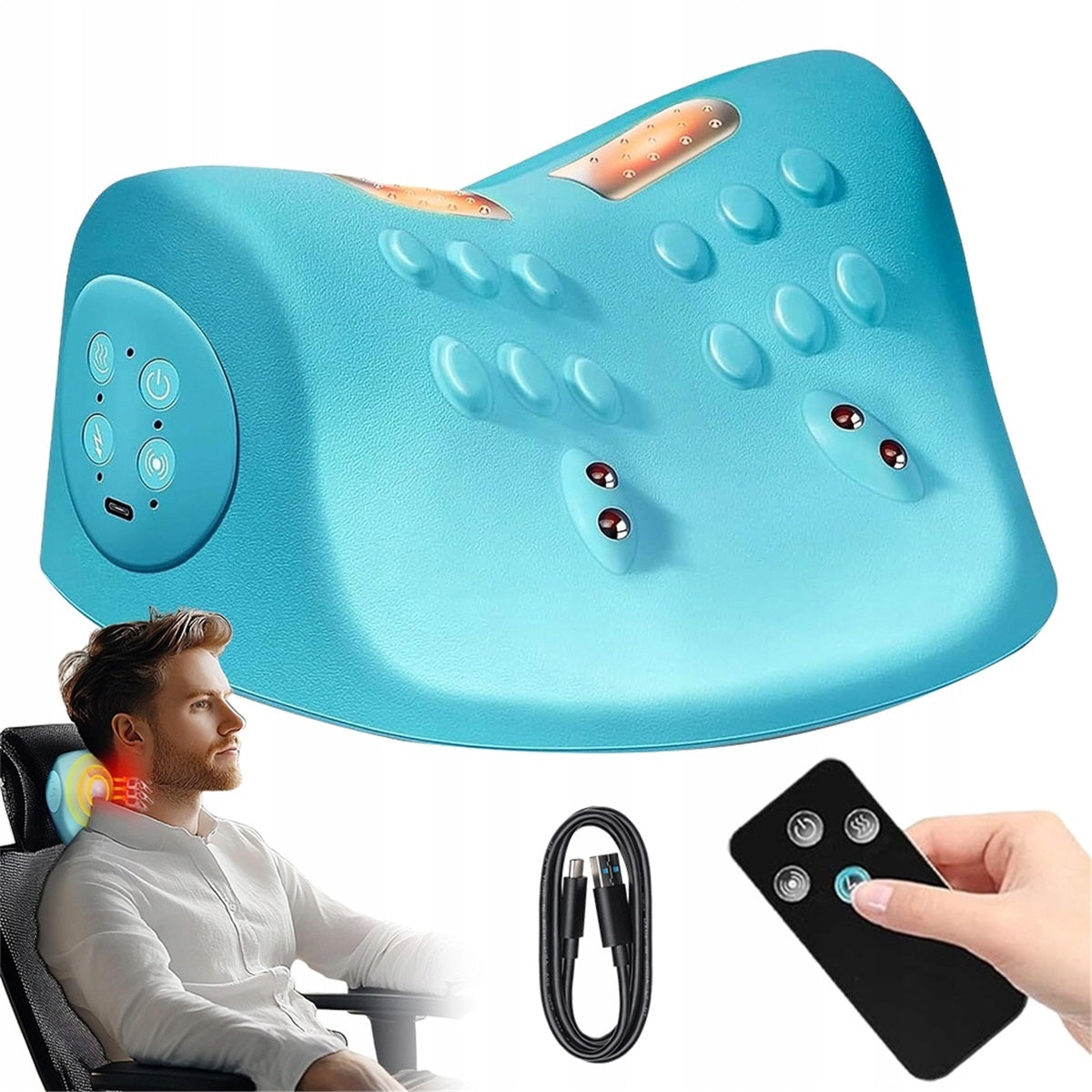 3 INTENSITY ELECTRIC NECK MASSAGER WITH HEAT THERAPY AND VIBRATION