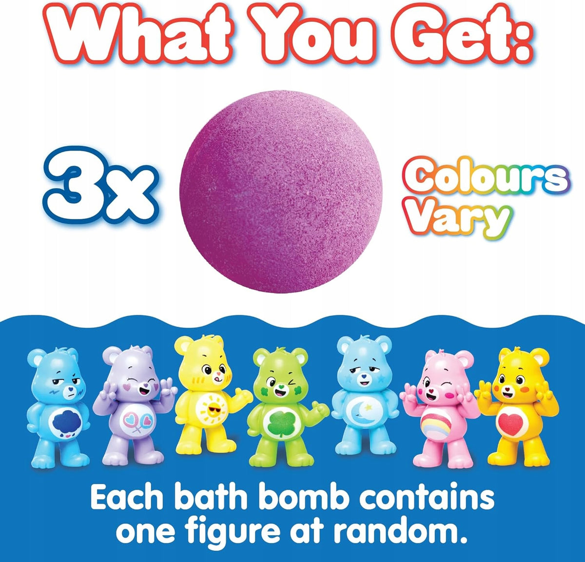 3 LARGE BATH BALLS with surprise CARING BEARS ZIMPLI KIDS Packaging status original