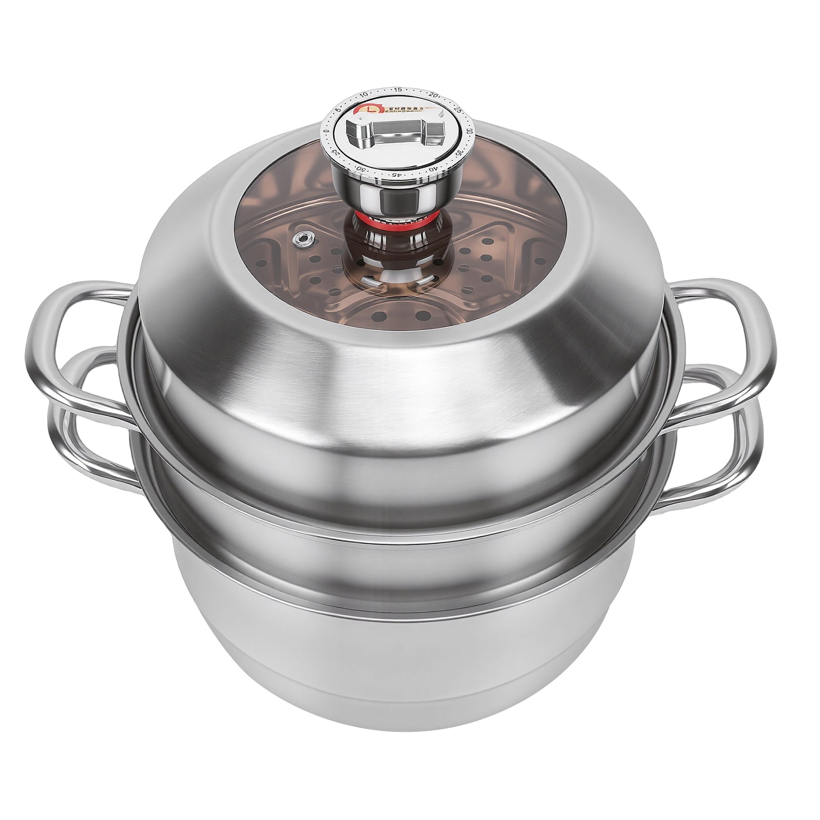 3-Layer Stainless Steel Steam Pot with Large Capacity, Ve Dominant color multicolor