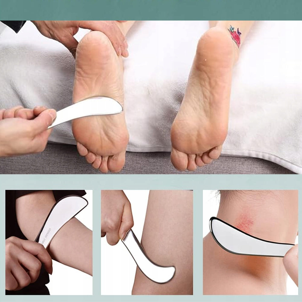 3 PCS GUA SHA STAINLESS STEEL IMPROVING CIRCULATION FOR BODY MASSAGE Brand Bedee