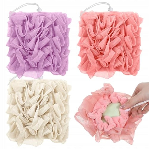 3 PCS LOOFAH SOAP BAR 2 IN 1 COMBO SAVER POUCH MULTIPLE Brand no brand