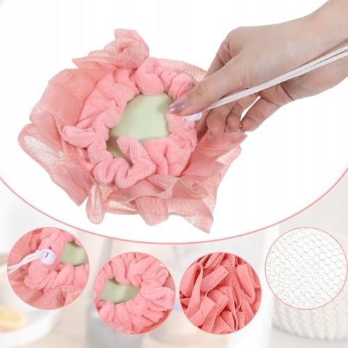 3 PCS LOOFAH SOAP BAR 2 IN 1 COMBO SAVER POUCH MULTIPLE Capacity 1 l