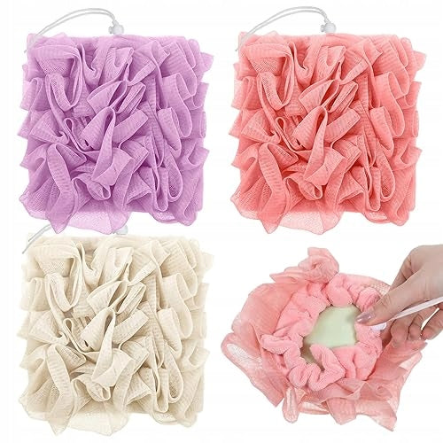 3 PCS LOOFAH SOAP BAR 2 IN 1 COMBO SAVER POUCH MULTIPLE