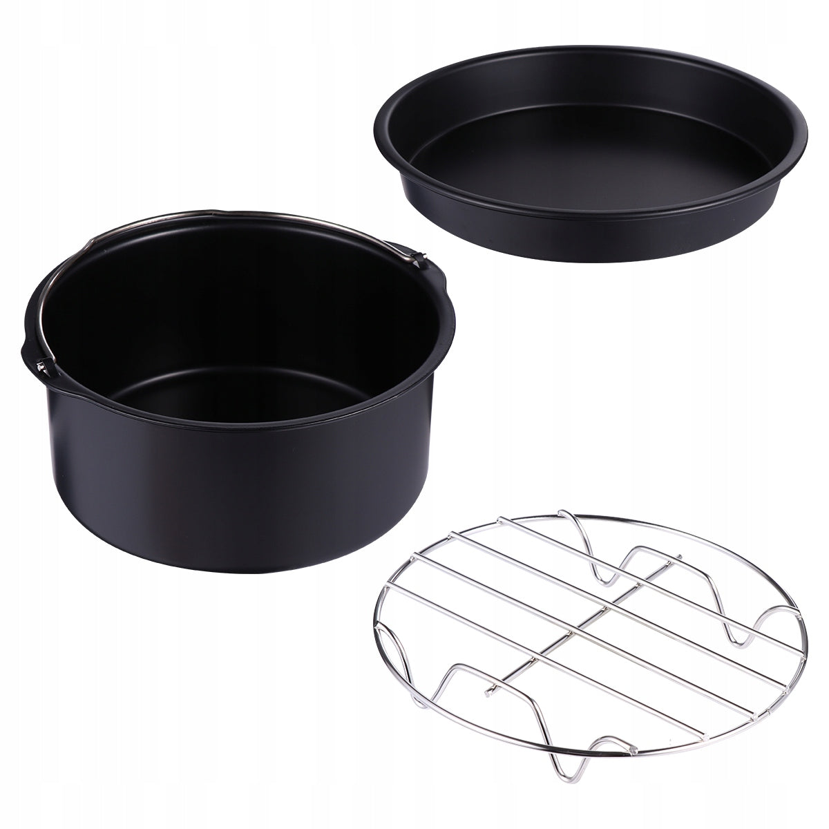 3 PCS METAL AIR FRYER ACCESSORIES CAKE BASKET PIZZA PAN TOOLS SET Brand no brand