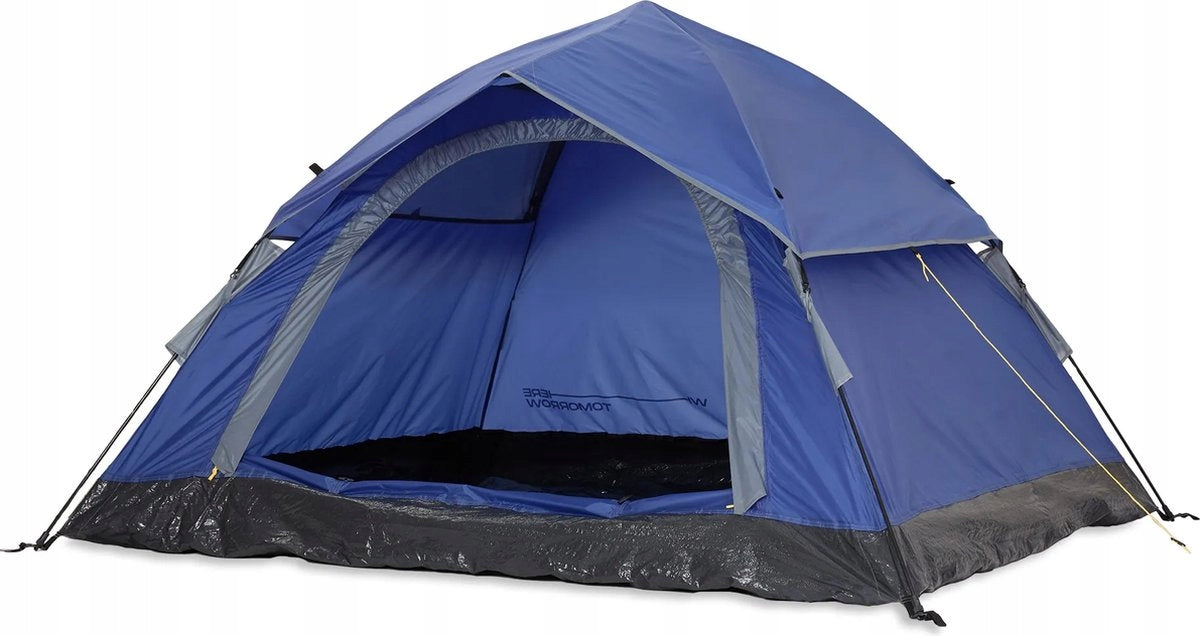 3 Person Camping Tent Pop Up 3 Person Blue FOLDING IN 10 SECONDS