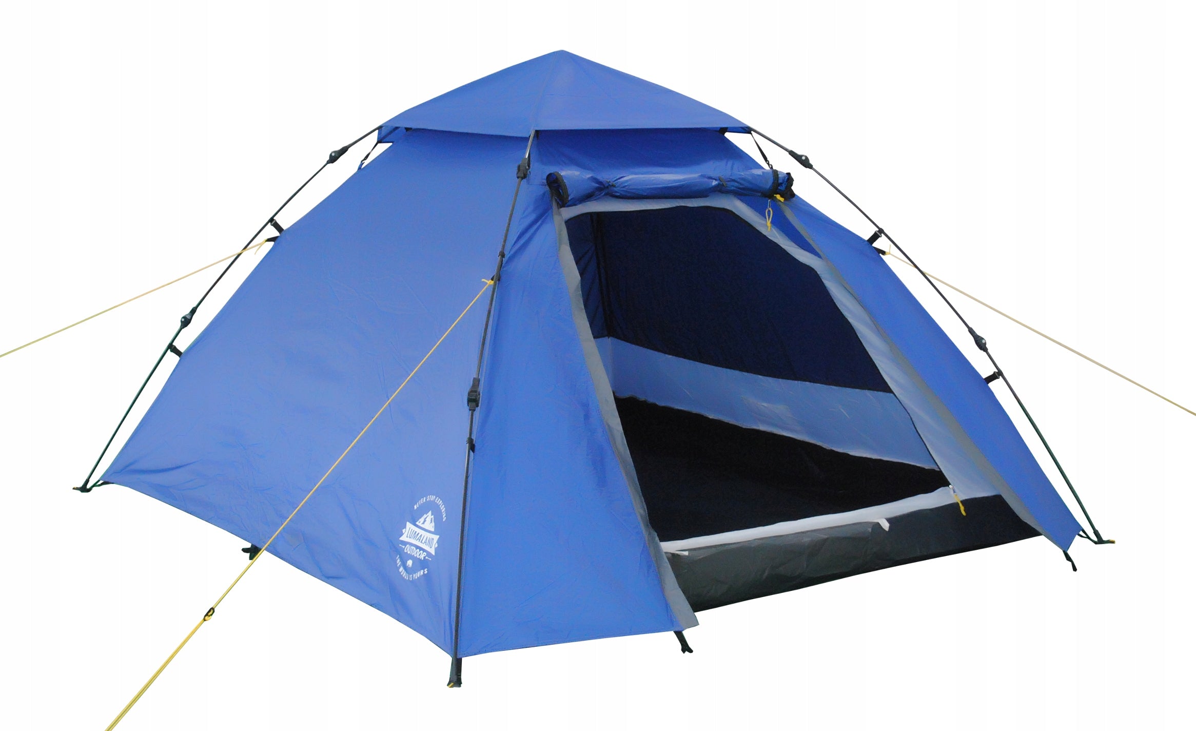 3 Person Camping Tent Pop Up Blue FOLDING IN 10 SECONDS Waterproofness 3000 mm