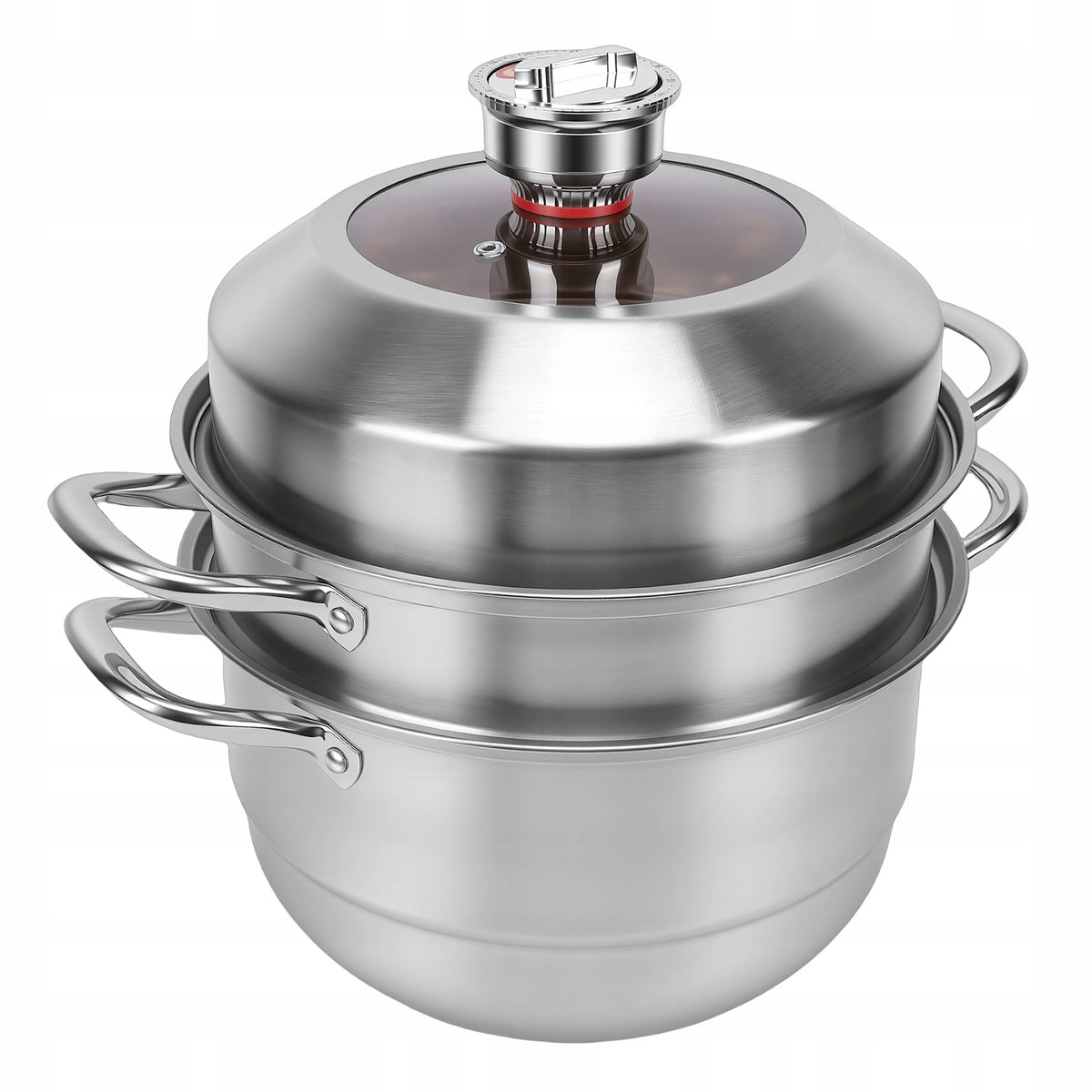 3-Ply Large Capacity Stainless Steel Steam Pot, Compact Brand no brand