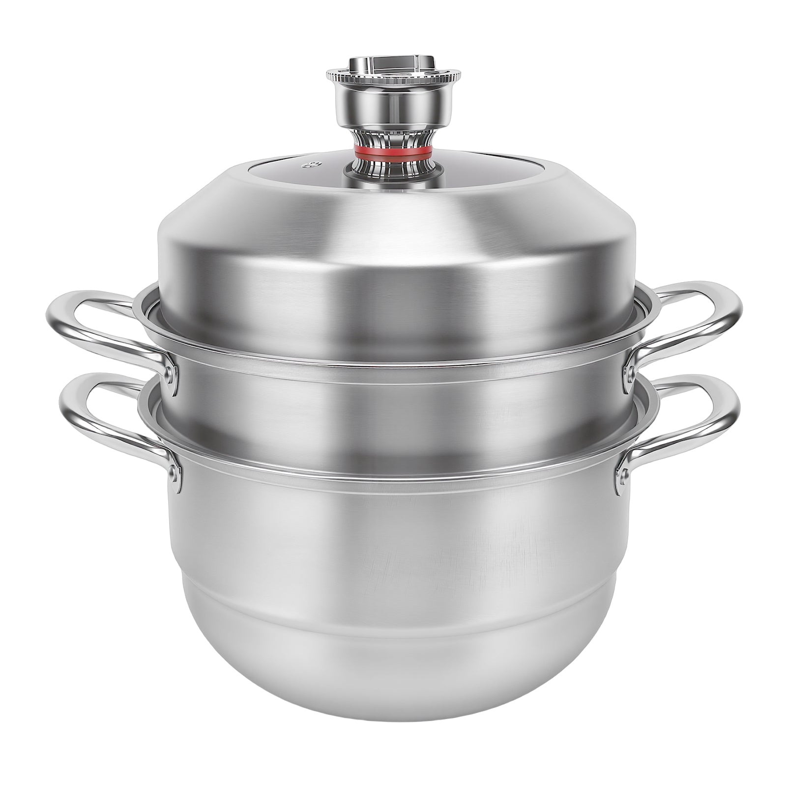3-Ply Large Capacity Stainless Steel Steam Pot, Compact