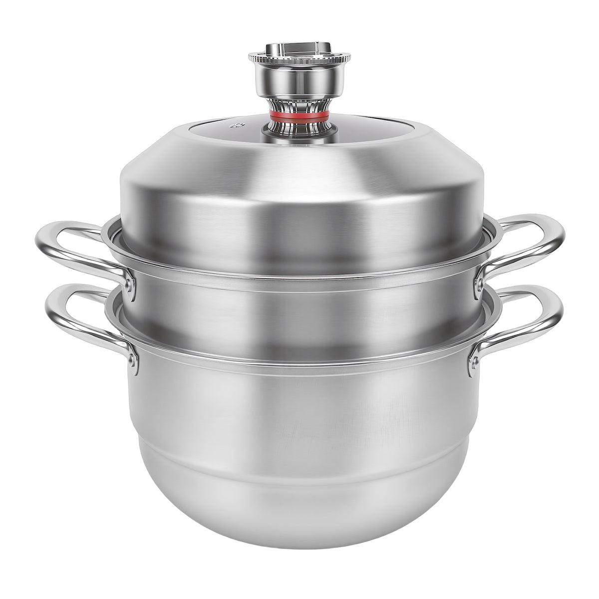 3-Ply Large Capacity Stainless Steel Steam Pot, Compact