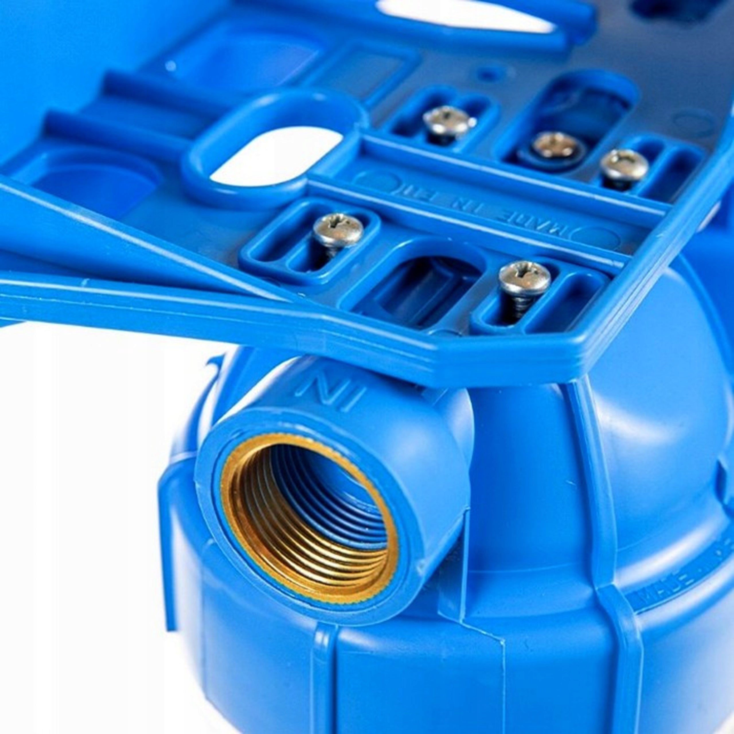 3 Stage Water Filter FHPRCL34-B-TRIPLE 3/4" AQUAFILTER For Water Input 10" Dominant color blue