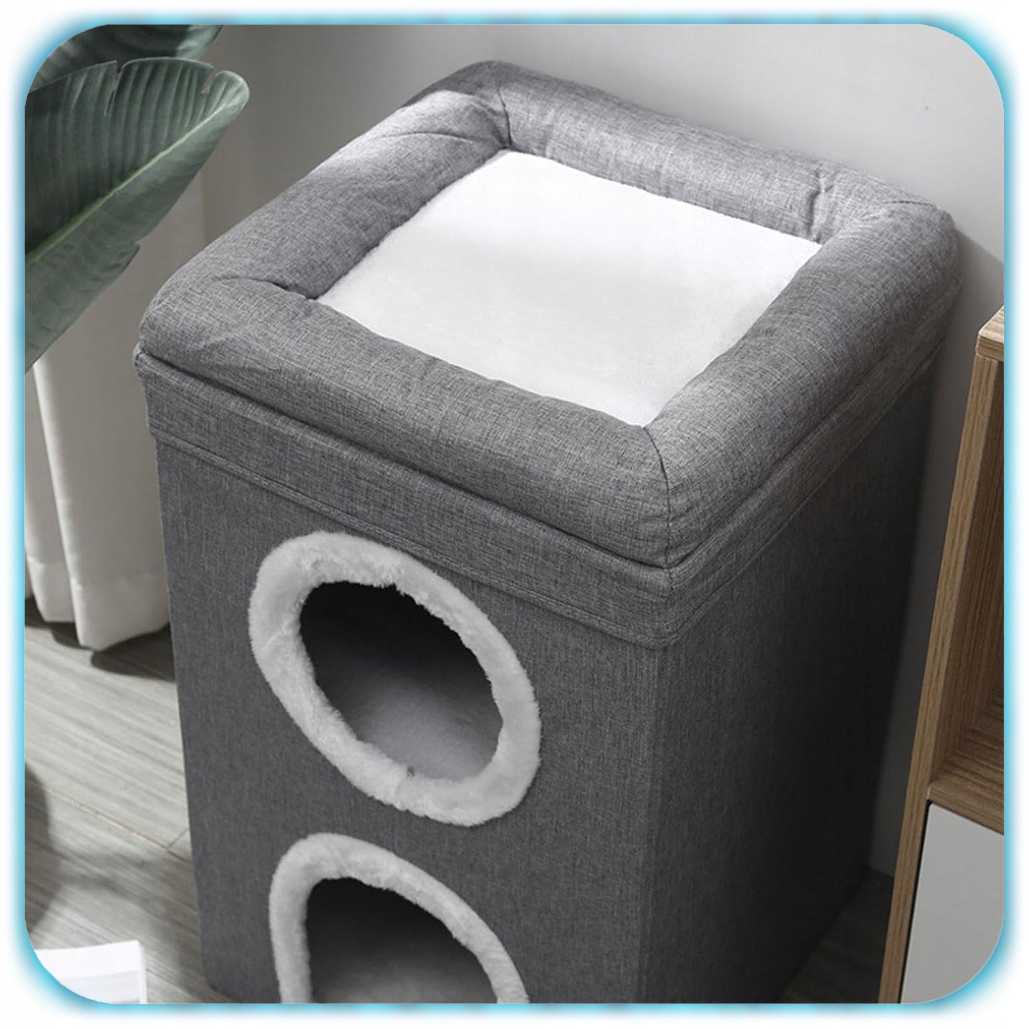 3-TIER CAT HOUSE BOOTH FOLDING SCRATCHING POST 42x41x65CM TOWER BED Kind outdoor cat house
