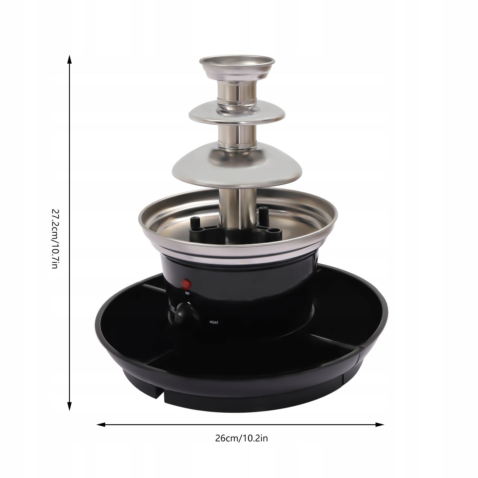 3-TIER CHOCOLATE FONDUE FOUNTAIN PARTY FOUNTAIN WITH FRUIT PLATE Brand no brand
