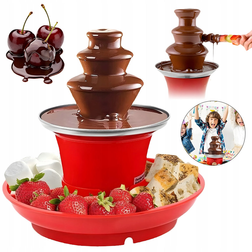 3-Tier Chocolate Fountain Machine, 30W Small Chocolate Fountain