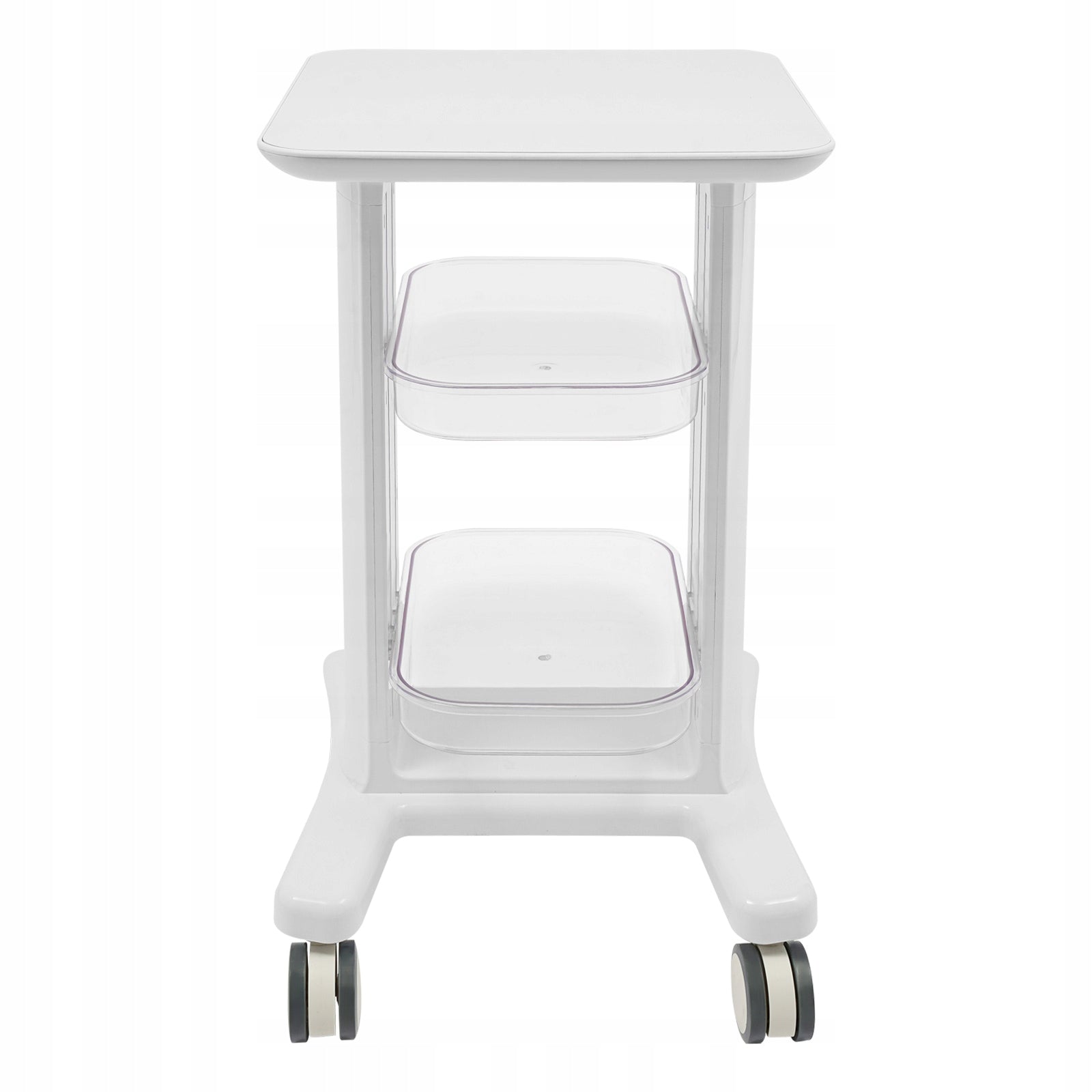 3-Tier Storage Cart Salon Trolley, White Abs Cart, Portable Rolling Trolley