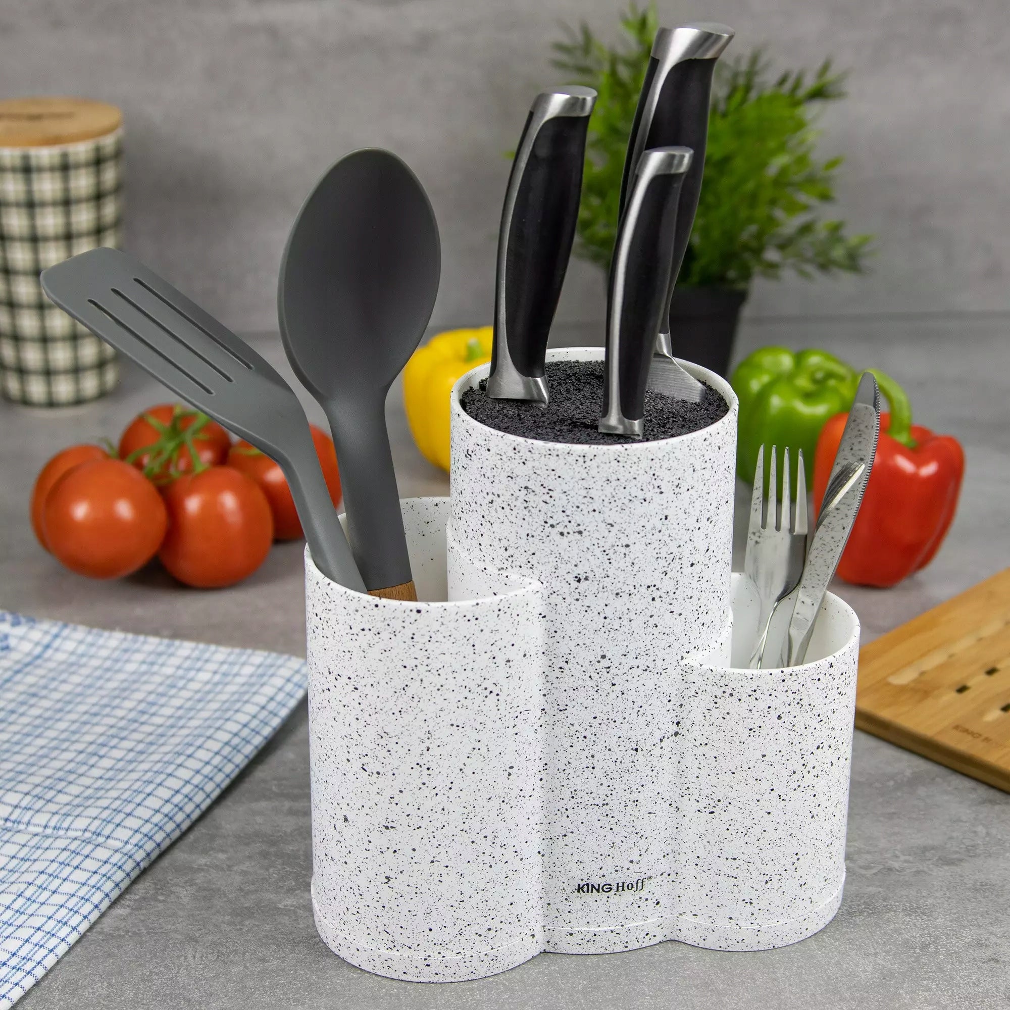 3-in-1 Marbled Knife Block Kinghoff Brand Kinghoff