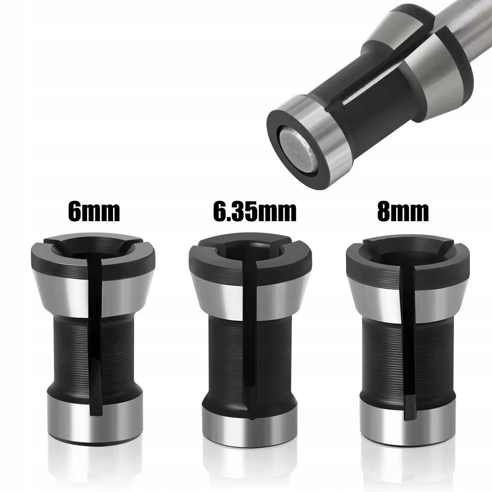 3 pcs milling machine reduction bushings 6mm 8mm 6,35mm clamping bushing for cutters