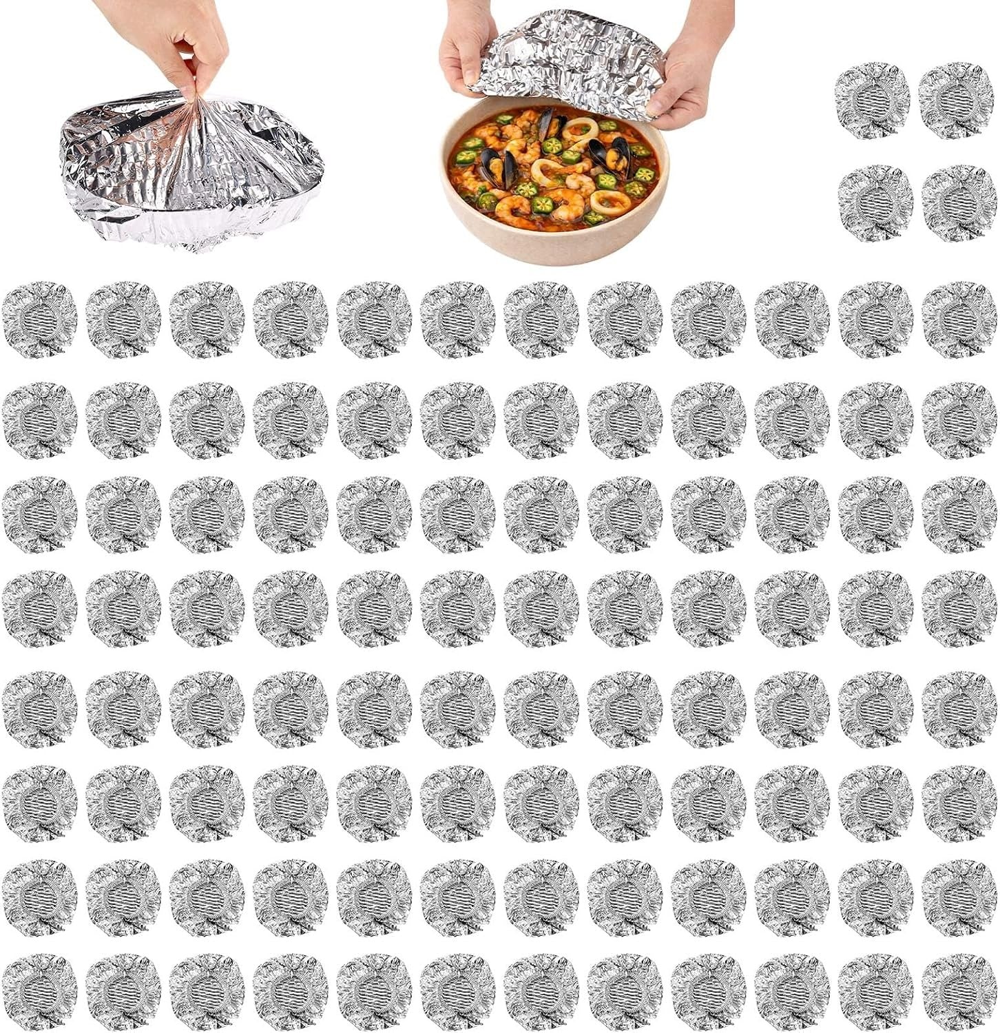 30 SZT ALUMINIOWYCH POKRYWEK ŻYWNOŚCI WIELOKROTNEGO UŻYTKU SREBRNE Kind lid