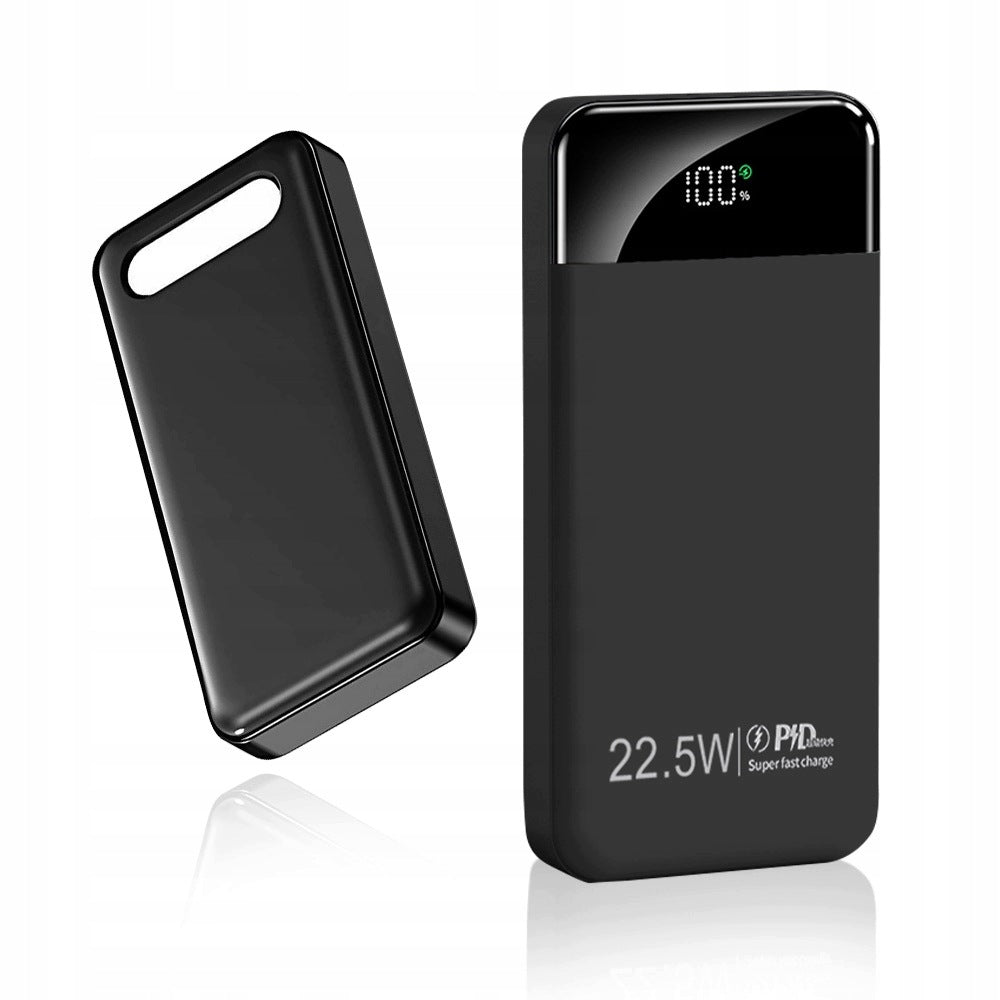 30000MAH POWERBANK FAST CHARGING 22.5W LED FLASHLIGHT 5X USB BLACK Packaging status original