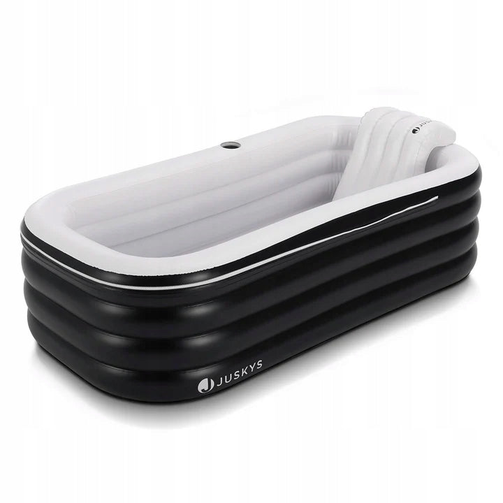 300L Adult Inflatable Bathtub With Electric Pump Black And White
